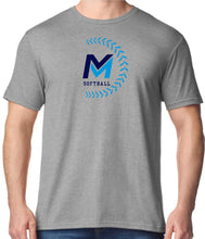 Load image into Gallery viewer, Mid Michigan Softball T-shirt - Navy/Carolina Laces
