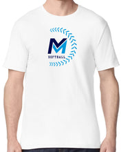 Load image into Gallery viewer, Mid Michigan Softball T-shirt - Navy/Carolina Laces
