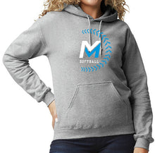 Load image into Gallery viewer, Mid Michigan Softball Hoodie - White/Carolina Laces
