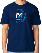 Load image into Gallery viewer, Mid Michigan Softball T-shirt - White/Carolina Laces
