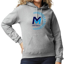 Load image into Gallery viewer, Mid Michigan Softball Hoodie - Navy/Carolina Laces

