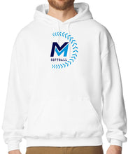Load image into Gallery viewer, Mid Michigan Softball Hoodie - Navy/Carolina Laces
