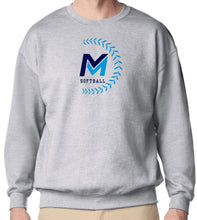 Load image into Gallery viewer, Mid Michigan Softball Crewneck - Navy/Carolina Laces
