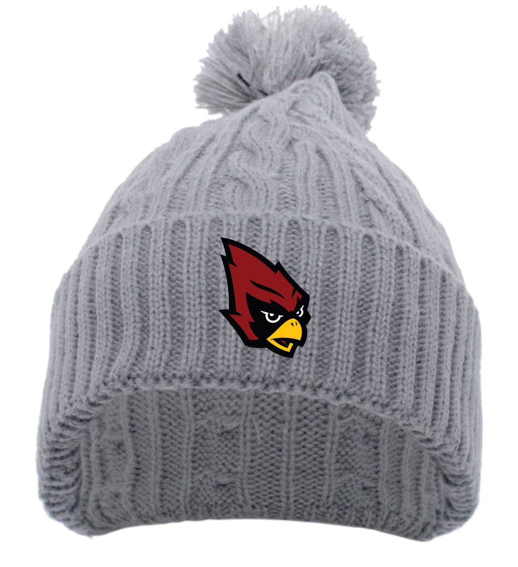 Grey Raider Pom Beanie